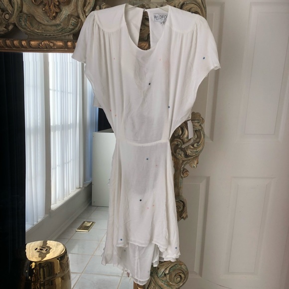 Wildfox Cut out back Red Blue Star Print Dress - Picture 3 of 8